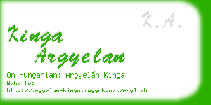 kinga argyelan business card