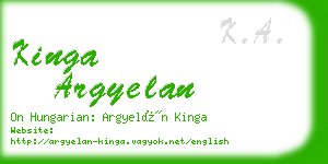 kinga argyelan business card